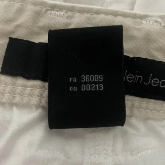 Calvin Klein White Cotton Cargo Pants Size 10 Utility Pocket Casual Minimalist - Picture 12 of 16
